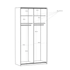 Clearance FORTE Szafa przesuwna FITIO mat 120 cm