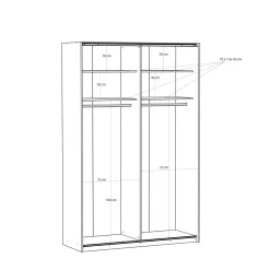 Clearance FORTE Szafa przesuwna FITIO mat 150 cm