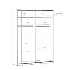 New FORTE Szafa przesuwna FITIO połysk 180 cm