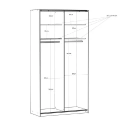 Clearance FORTE Szafa przesuwna FITIO połysk 120 cm