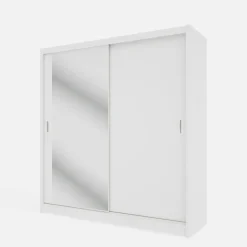 New inny Szafa przesuwna INES z lustrem 203 cm biała