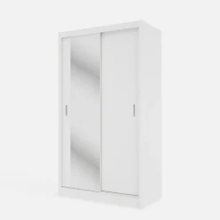 inny Szafy Z Lustrem|Szafy Przesuwne^Szafa przesuwna INES z lustrem 120 cm biała