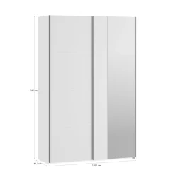 Clearance FORTE Szafa przesuwna z lustrem FITIO połysk 150 cm