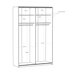 FORTE Szafy Z Lustrem|Szafy Przesuwne^Szafa przesuwna z lustrem FITIO mat 150 cm