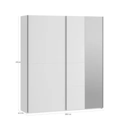 Outlet FORTE Szafa przesuwna z lustrem FITIO mat 200 cm
