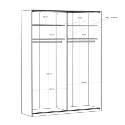 FORTE Szafy Z Lustrem|Szafy Przesuwne^Szafa przesuwna z lustrem FITIO mat 180 cm