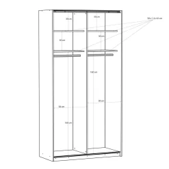 FORTE Szafy Z Lustrem|Szafy Przesuwne^Szafa przesuwna z lustrem FITIO mat 120 cm