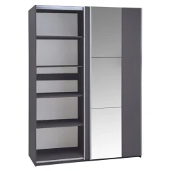 Clearance Szafa z lustrem grafitowa BASTIA 150 cm