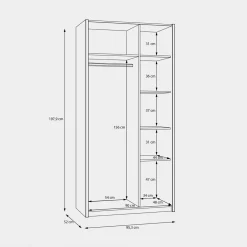 New FORTE Szafa z oświetleniem OAK SQUERE