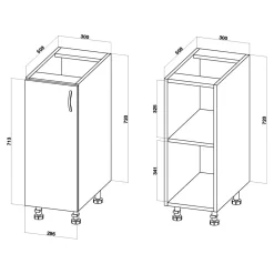 Discount Szafka dolna BASIC PLUS BP/D30 biały mat