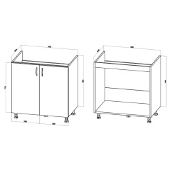 Szafki Kuchenne^Szafka dolna pod zlewozmywak BASIC PLUS BP/D80Z clay grey
