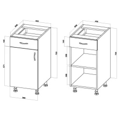 Szafki Kuchenne^Szafka dolna z szufladą BASIC PLUS BP/D40SR1 dąb craft złoty