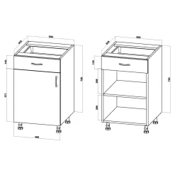 Discount inny Szafka dolna z szufladą BASIC PLUS BP/D50SR1 biały mat