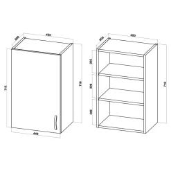 Szafki Kuchenne^Szafka górna BASIC PLUS BP/G45 dąb craft złoty