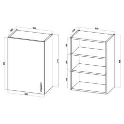 Szafki Kuchenne^Szafka górna BASIC PLUS BP/G50 dąb craft złoty