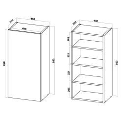 Clearance Szafka górna wysoka BASIC PLUS BP/G45-92 biały mat