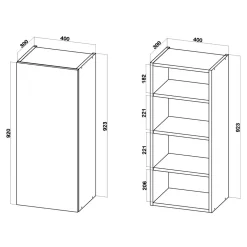 Szafki Kuchenne^Szafka górna wysoka BASIC PLUS BP/G40-92 biały mat