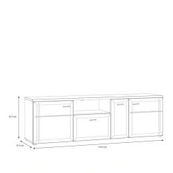 Discount FORTE Szafka RTV AKINORI 174,5 cm