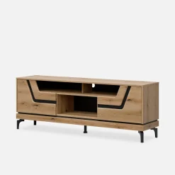 Clearance Furni Home Szafka RTV z czarnym dekorem KRIS