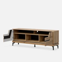 Clearance Furni Home Szafka RTV z czarnym dekorem KRIS