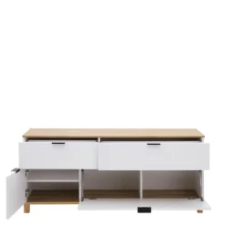 Szafki Rtv|Szafki^Szafka RTV z ryflowanym frontem PLISSEE 144,8 cm