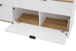 Szafki Rtv|Szafki^Szafka RTV z ryflowanym frontem PLISSEE 144,8 cm