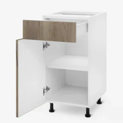 Szafki Kuchenne^Szafka stojąca z szufladą BASIC PLUS BP/D40SR1 dark rockfort hickory