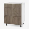 Clearance Szafka stojąca z szufladami BASIC PLUS BP/D60S3 dark rockfort hickory