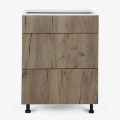 Clearance Szafka stojąca z szufladami BASIC PLUS BP/D60S3 dark rockfort hickory