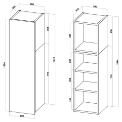 Clearance inny Szafka wisząca wysoka BASIC PLUS BPMI/30-1F (72+36/1F) ramka szara