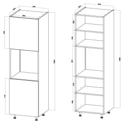 Szafki Kuchenne^Szafka wysoka pod piekarnik BASIC PLUS BP/D60SP biały mat