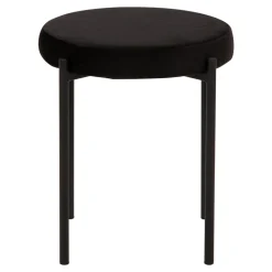 Taborety^Taboret welurowy czarny ARGINO