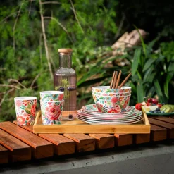 inny Grill I Piknik^Talerz z melaminy w kwiaty 25 cm