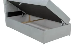 Clearance Tapczan z pojemnikiem i geometrycznym wezgłowiem NELA 100x200 cm