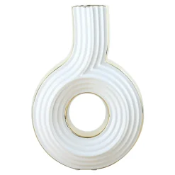 Wazony^Wazon abstrakcyjny biało-złoty 27 cm