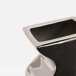 inny Wazony^Wazon geometryczny srebrny 25 cm
