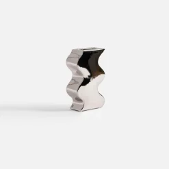 inny Wazony^Wazon geometryczny srebrny 20 cm