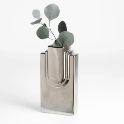 New inny Wazon geometryczny srebrny 23,5 cm