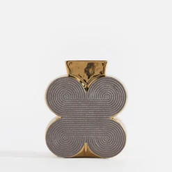 Clearance inny Wazon nowoczesny szaro-złoty 15 cm