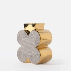 Clearance inny Wazon nowoczesny szaro-złoty 15 cm