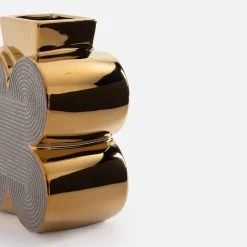 Clearance inny Wazon nowoczesny szaro-złoty 15 cm