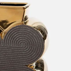 Clearance inny Wazon nowoczesny szaro-złoty 15 cm