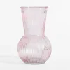 inny Wazony^Wazon różowy prążkowany 17,5 cm