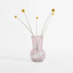 inny Wazony^Wazon różowy prążkowany 17,5 cm