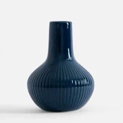 inny Wazony^Wazon ryflowany niebieski 20 cm