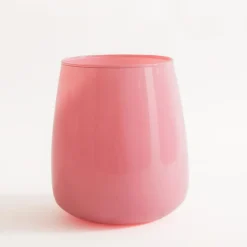inny Wazony^Wazon szklany różowy ZINNIA 17 cm