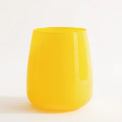 inny Wazony^Wazon szklany żółty ZINNIA 17 cm