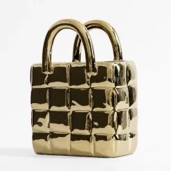 inny Wazon w kształcie torby złoty 23 cm