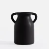 inny Wazony^Wazon z uchwytami czarny 20 cm