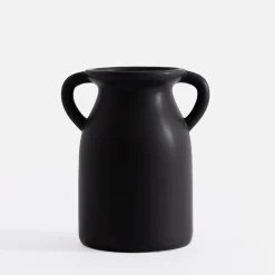 inny Wazony^Wazon z uchwytami czarny 20 cm